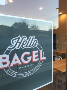 Hello Bagel is on South Main Street, a few doors down from the Vintage Cellar. 